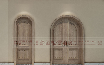 藝術(shù)系列實(shí)木鉚釘酒窖門(mén)效果圖